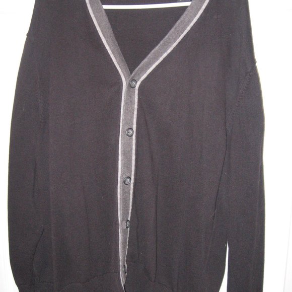Van Heusen Black & Grey Cardigan Sweater Men's Size XL - Picture 1 of 3